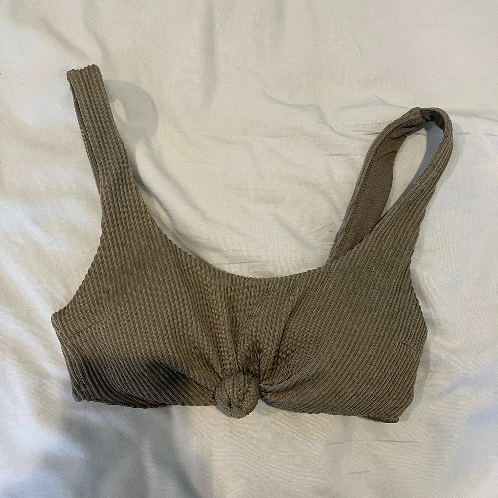 Size XS Hollister Sage Tie Front Bikini Top